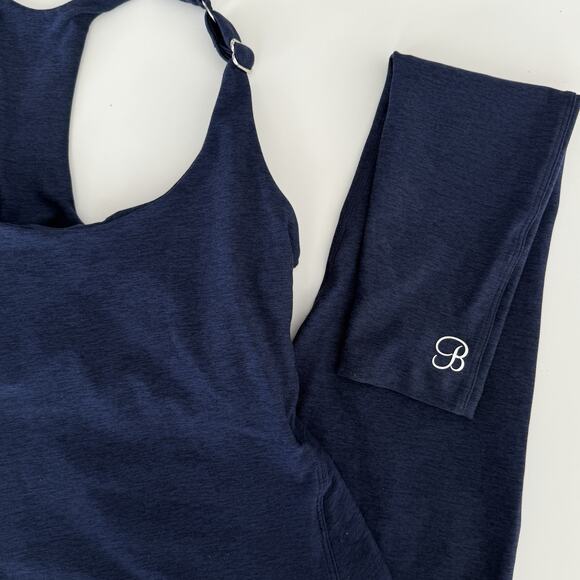Bombshell Sportswear Athletic Bodysuit Medium Cosmic Blue Heather Gym Jumpsuit - Picture 2 of 12